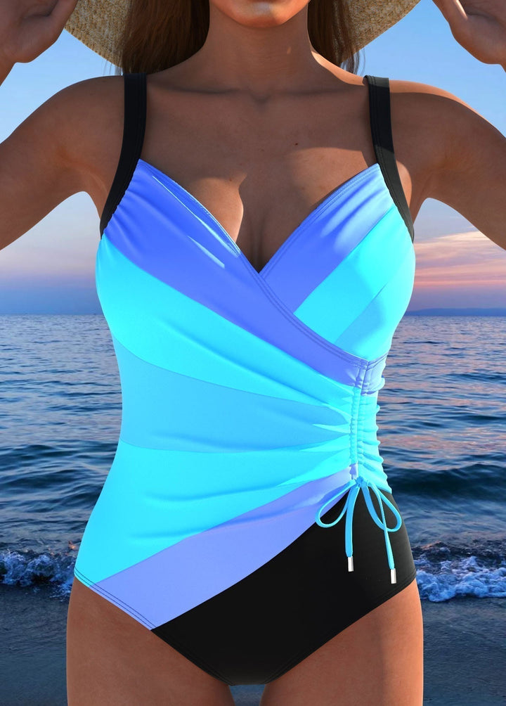 Costum de baie de lux cu imprimeu colorat
