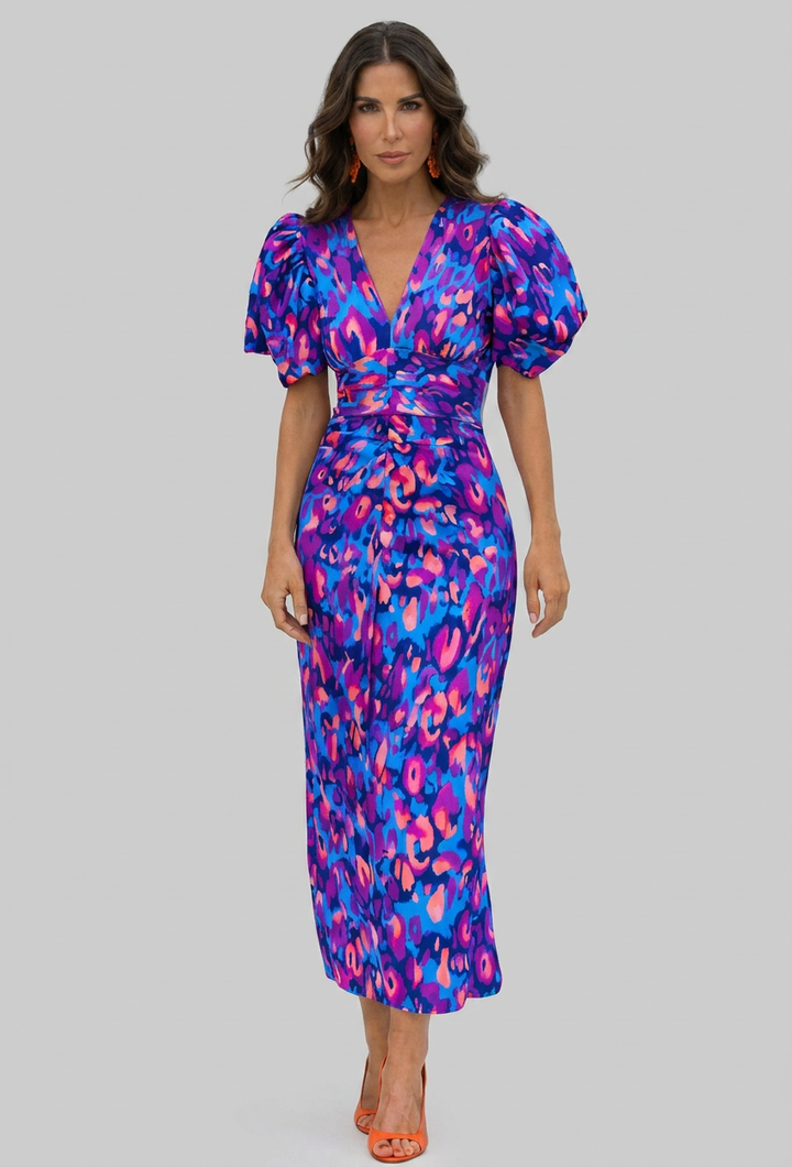 Rochie elegantă Ani cu mâneci bufante remarcabile