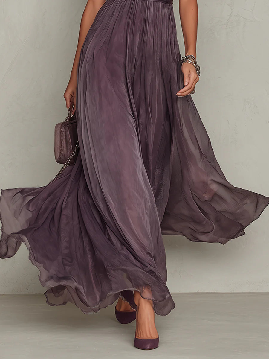 Ashley | Rochie Maxi din Șifon Vintage Elegantă